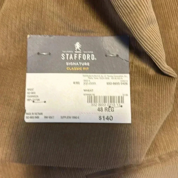 Stafford classic fit corduroy jacket NWT - Picture 10 of 10